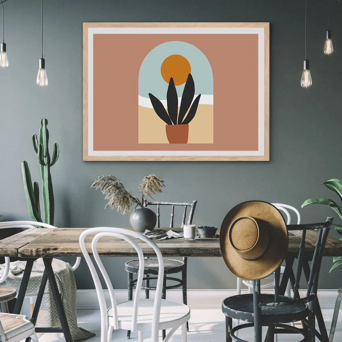 Poszter világos tölgy keretben - Kis örömök - 70x50 cm