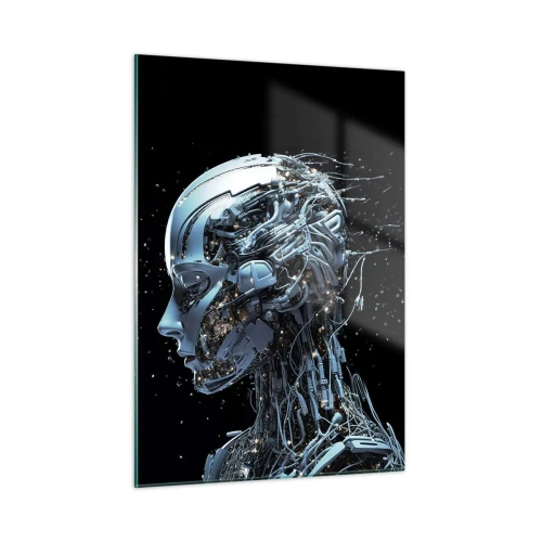 Üveg kép - A technológia egy nő - 50x70 cm