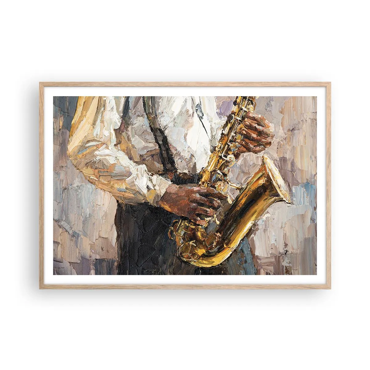 Poszter világos tölgy keretben - Itt az idő egy szólóra - 100x70 cm