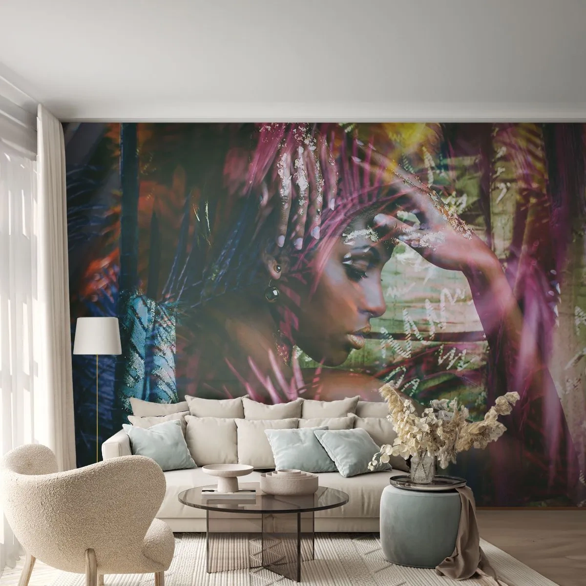 Fotótapéta Standard Eco - Anyatermészet a dzsungelben - Nő, Afrika, Afrika - 400x280 cm