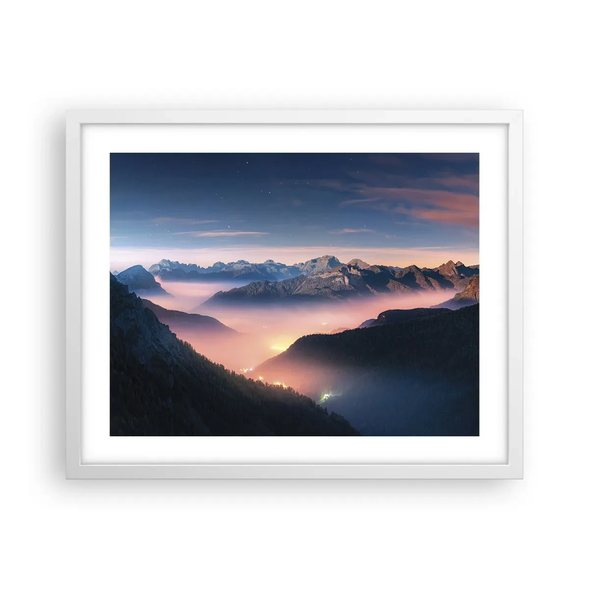 Poszter fekete keretben - Fény a völgyekben - 50x40 cm