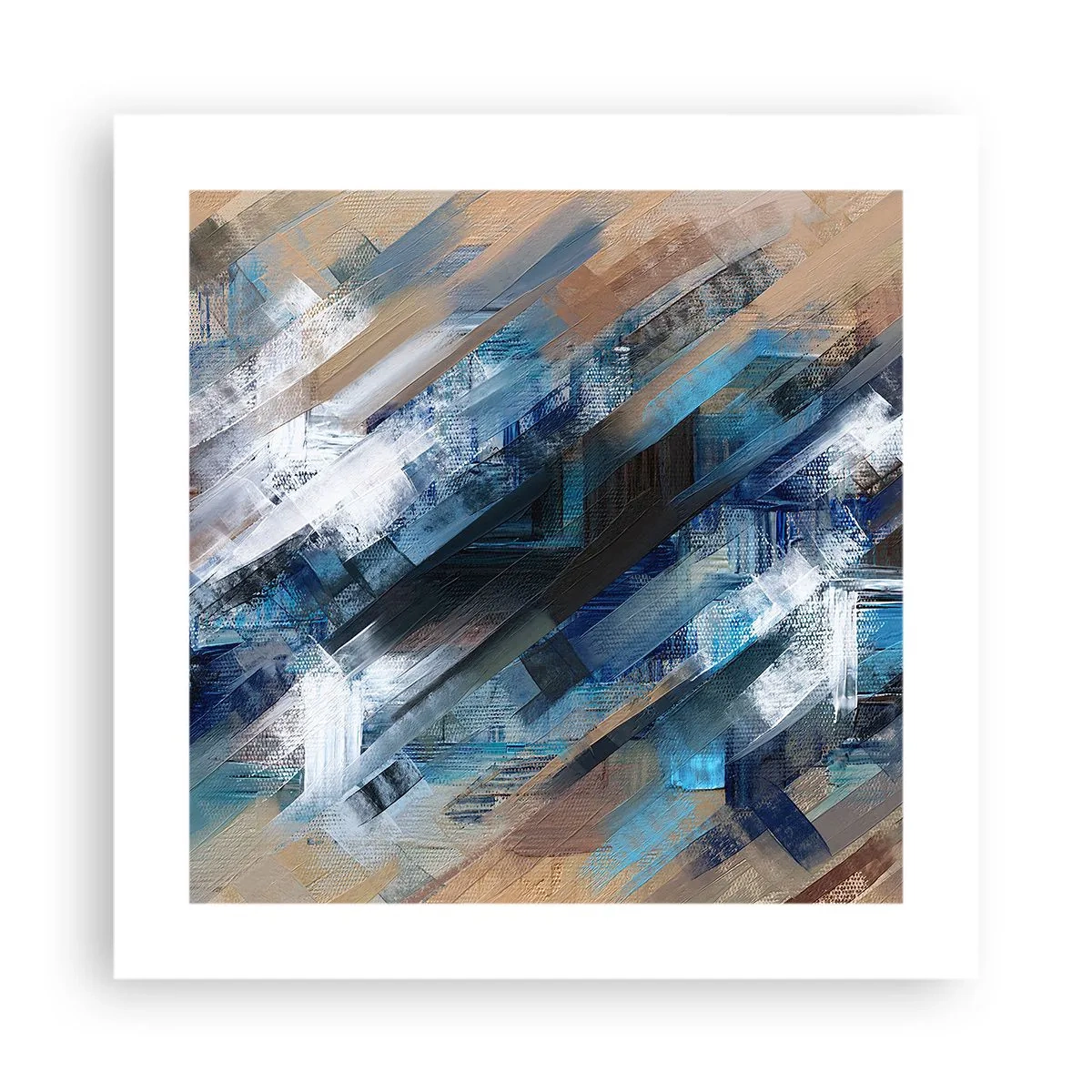Poszter - Kék ferdén - 40x40 cm