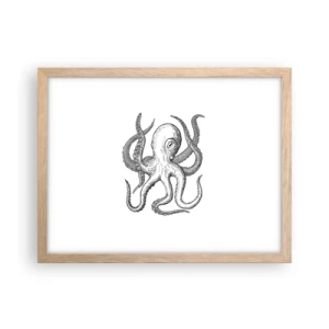 Poszter világos tölgy keretben - Hullámokkal táncoló - 40x30 cm