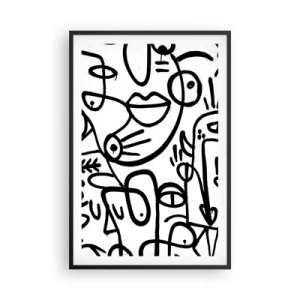 Poszter fehér keretben - Arcok és délibábok - 61x91 cm