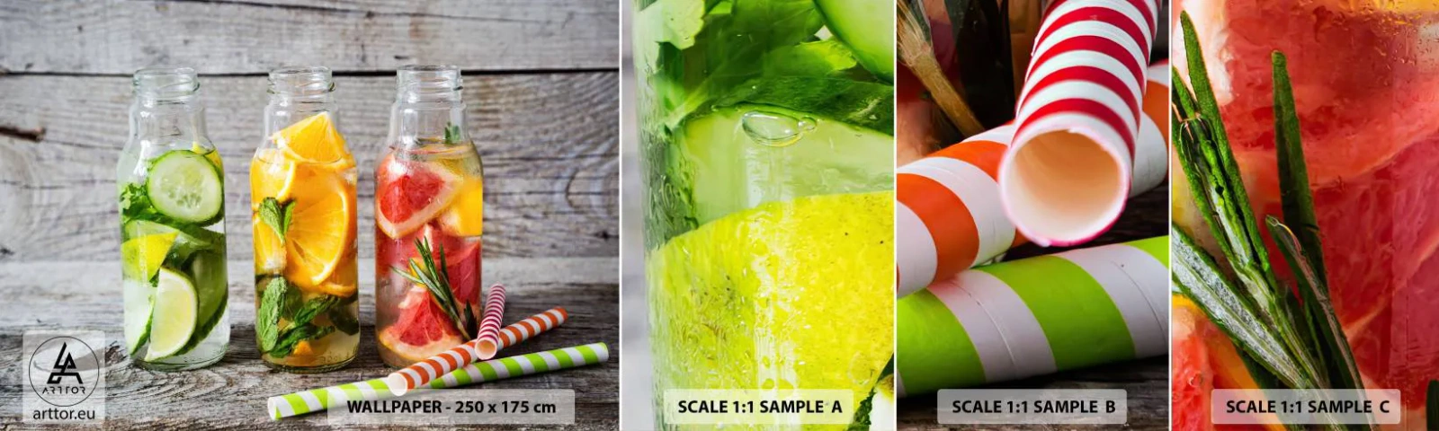 Fotótapéta Minta Standard Eco - Természeténél fogva egészséges - Gasztronómia, Gyümölcsös ital, Gyümölcs - 100x30 cm