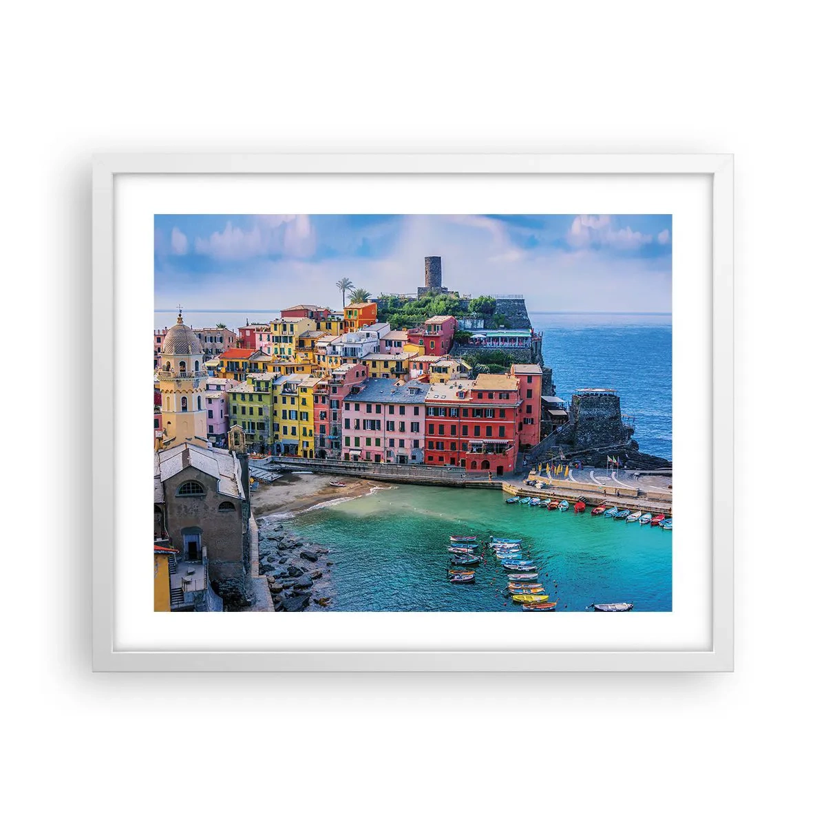Poszter fekete keretben - Varázslatos mediterrán város - 50x40 cm
