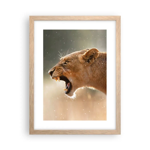 Poszter világos tölgy keretben - Próbálj meg nem hallgatni - 30x40 cm