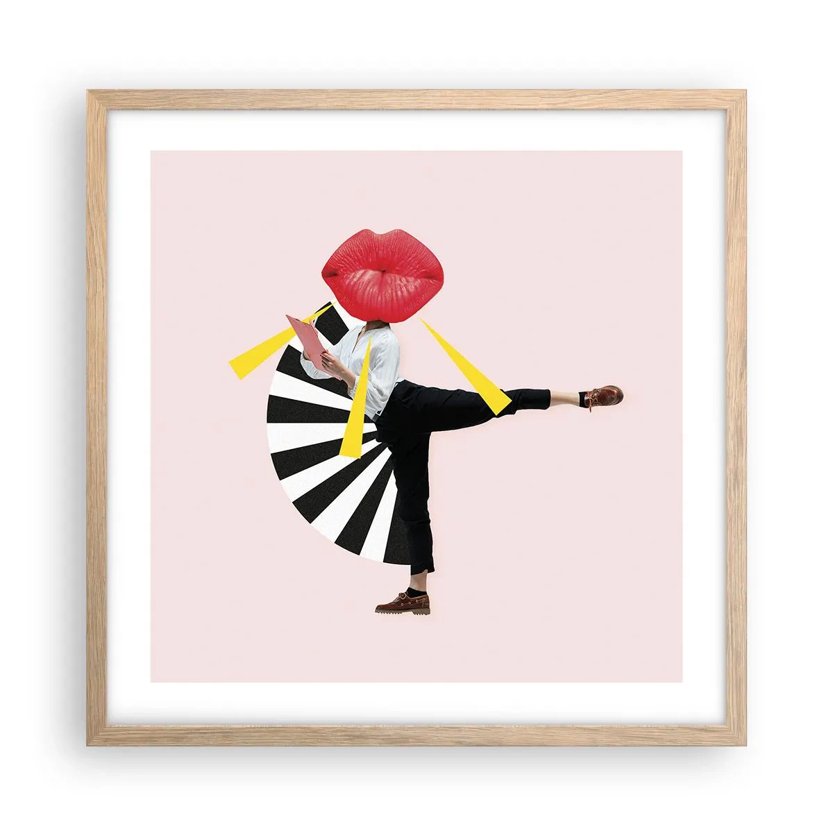 Poszter világos tölgy keretben - Szürreális pop art - 50x50 cm