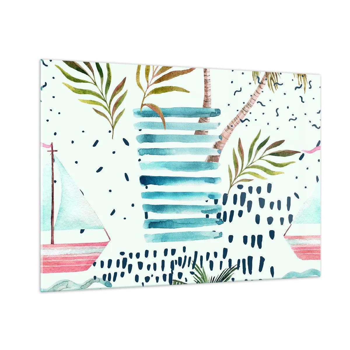 Üveg kép - Nyaralás pálmafák alatt - 100x70 cm