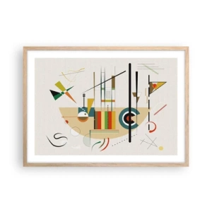 Poszter világos tölgy keretben - És nevet a világ - 70x50 cm