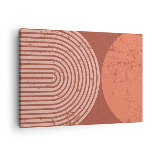 Vászonkép - Geometrikus minták terrakotta árnyalatokban vintage háttéren - 70x50cm - Szoros kapcsolat - Modern fali dekoráció nappalihoz és hálószobához ARTTOR