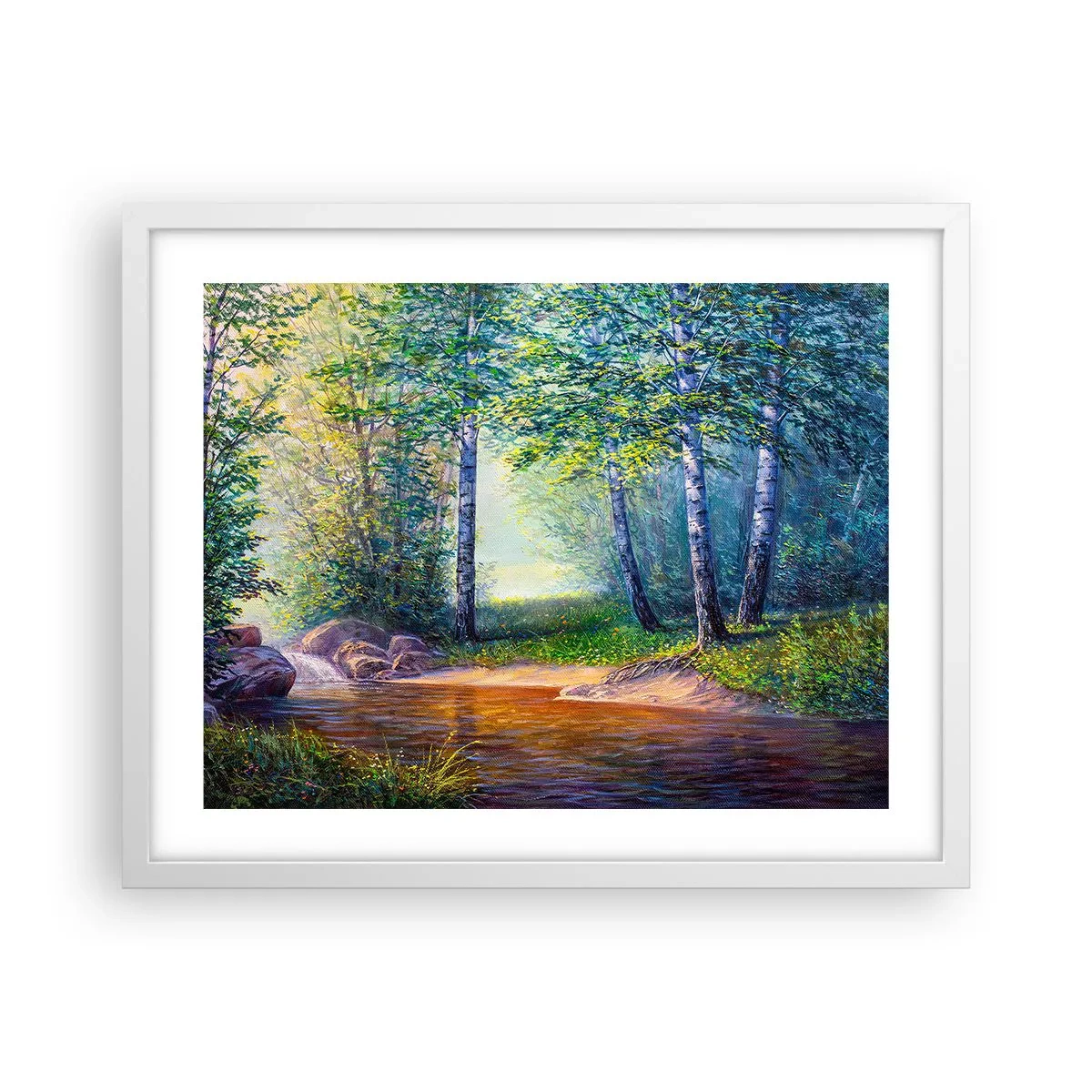Poszter fekete keretben - Idilli táj - 50x40 cm