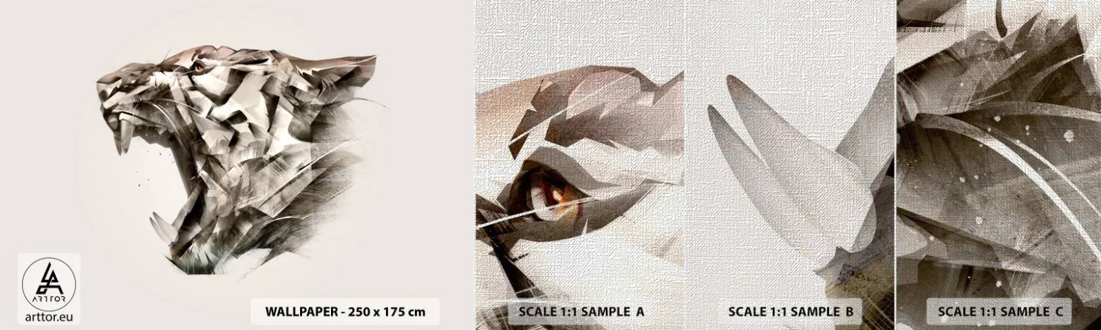 Fotótapéta Minta Premium Canvas - Már tudod, ki a főnök - Absztrakció, Tigris, Állatok - 100x30 cm