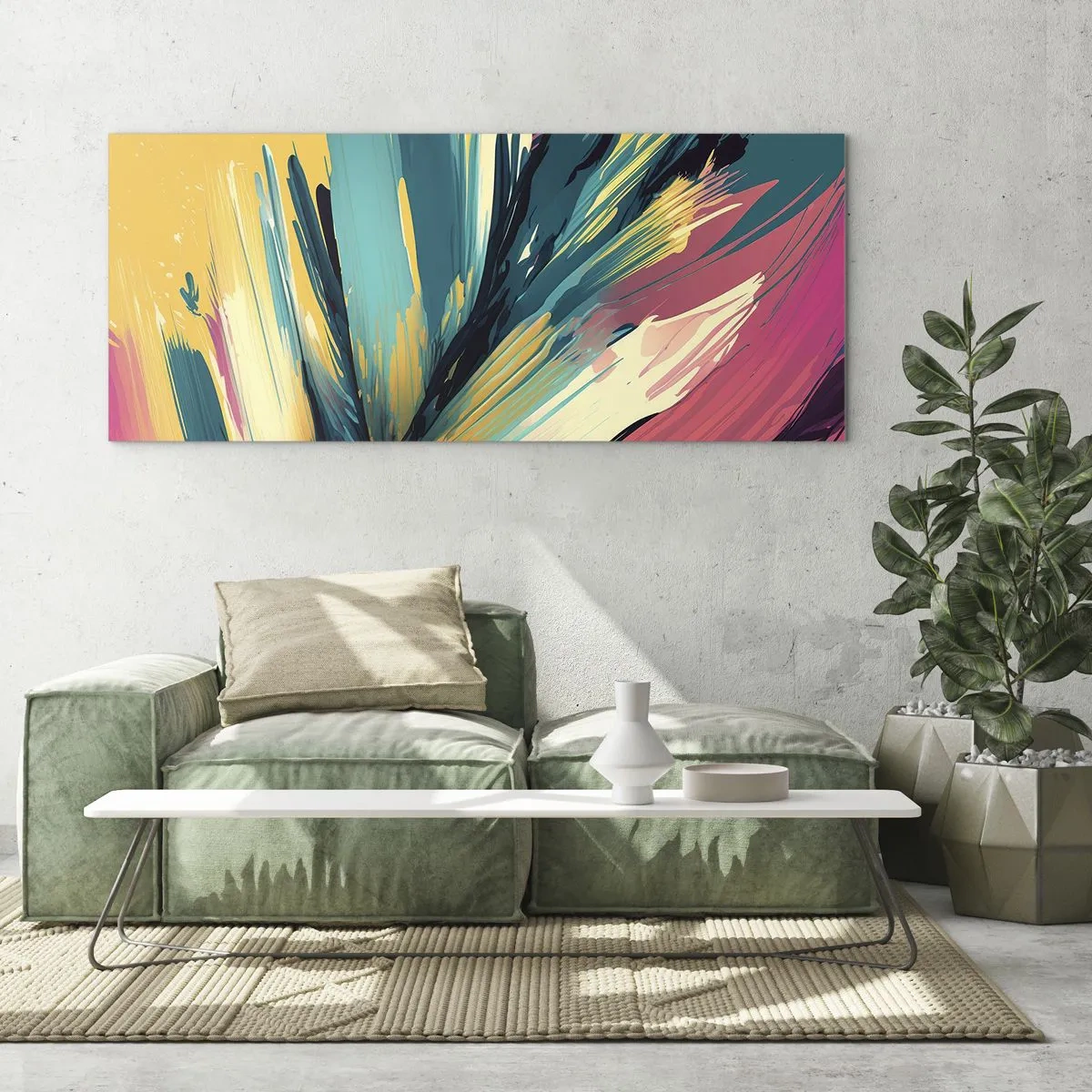 Üveg kép - Kompozíció - az öröm robbanása - 100x40 cm
