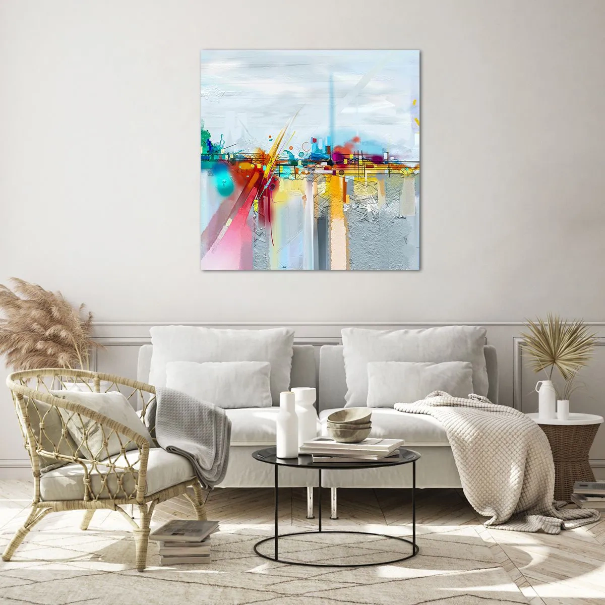 Üveg kép - Az öröm hídja az élet folyóján - 40x40 cm