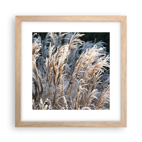 Poszter világos tölgy keretben - Zúzmarába öltözött - 30x30 cm