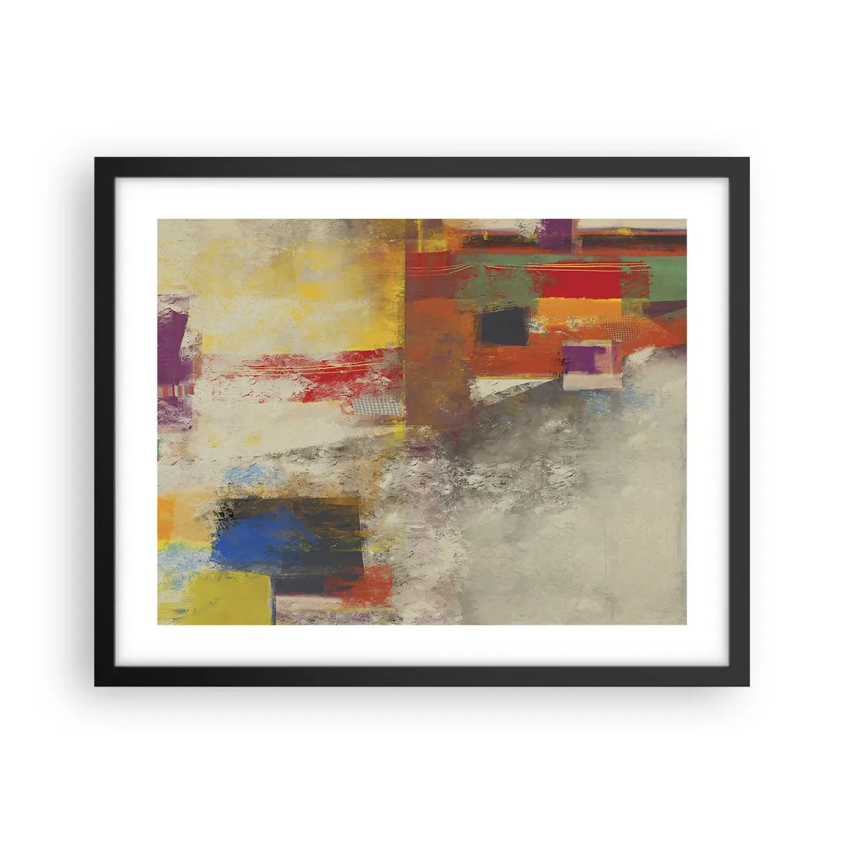 Poszter fehér keretben - Színgeometria - 50x40 cm