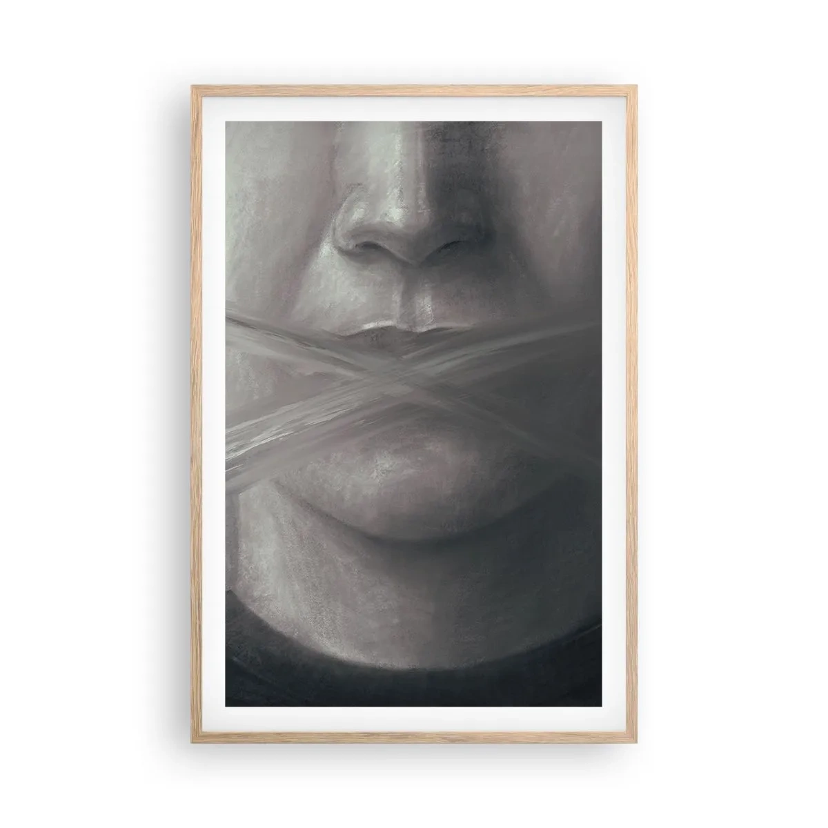 Poszter világos tölgy keretben - Szó nélkül - 61x91 cm