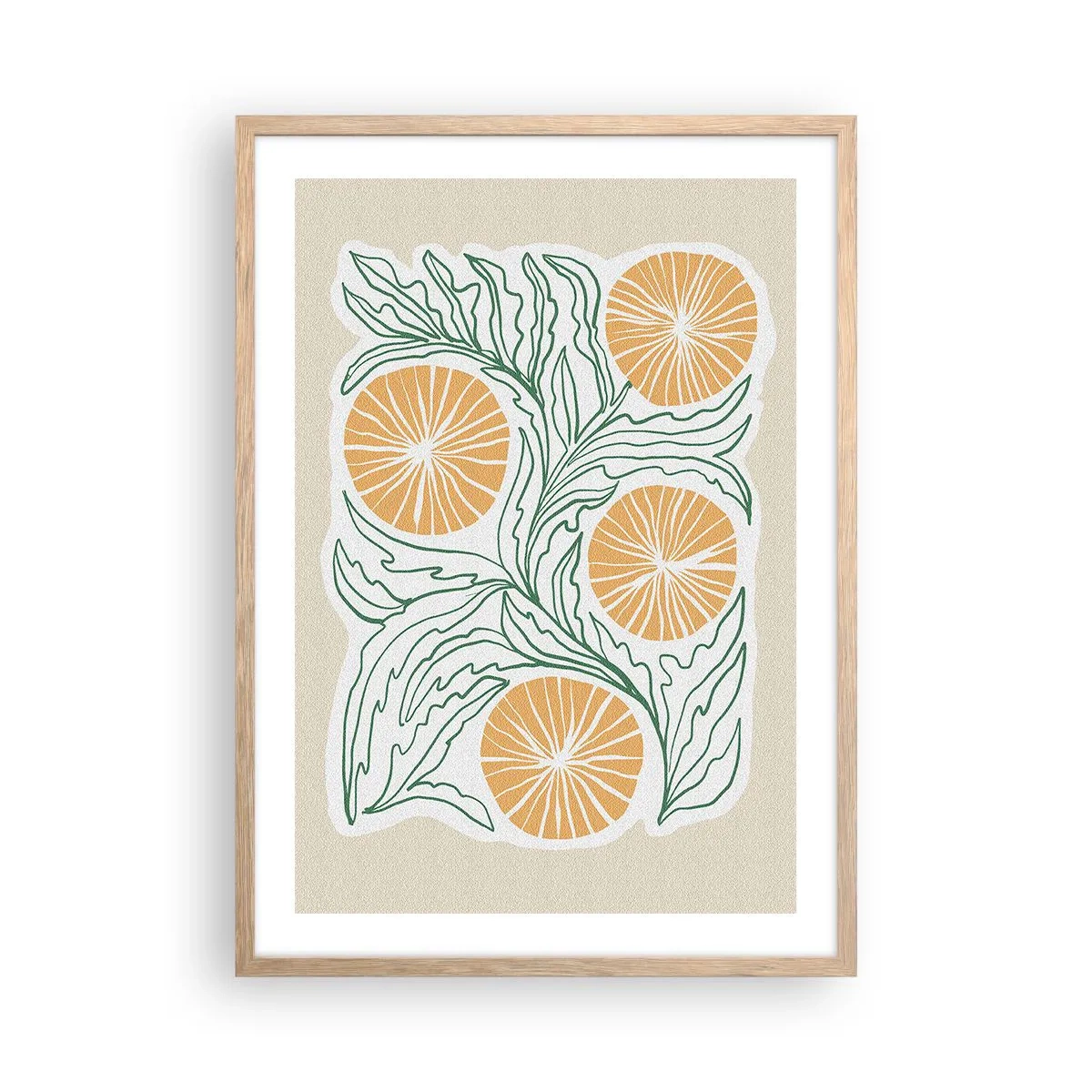 Poszter világos tölgy keretben - Etnikus egy csipet absztrakcióval - 50x70 cm