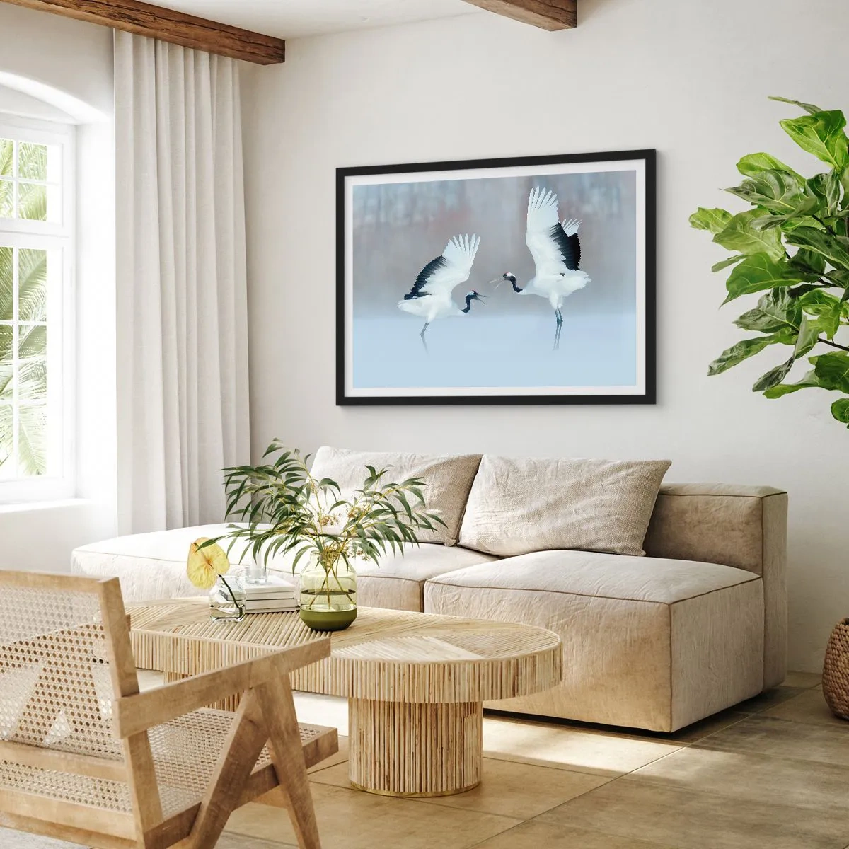 Poszter fehér keretben - Tánc a ködben - 100x70 cm