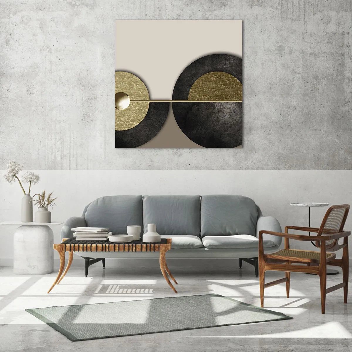 Üveg kép - Variációk egy kör körül - 70x70 cm