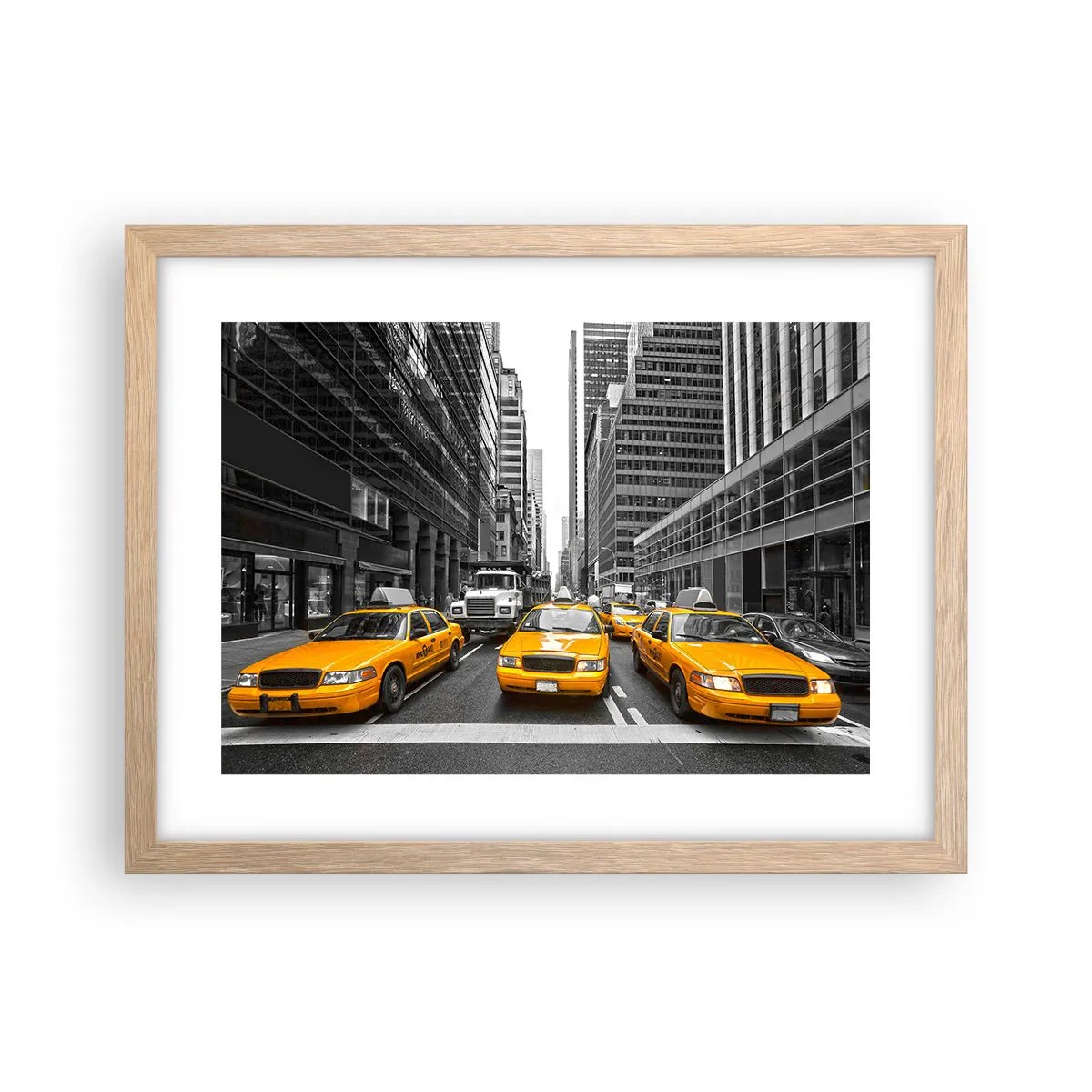 Poszter világos tölgy keretben - Mi színezzük a várost - 40x30 cm