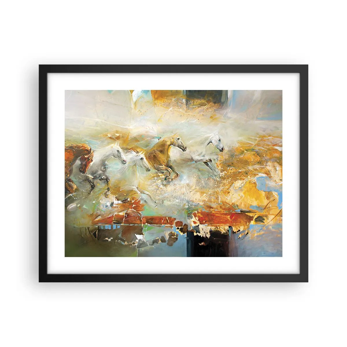 Poszter fehér keretben - Vágta a fényen át  - 50x40 cm
