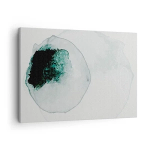 Vászonkép - Absztrakt vízcsepp zöld és fekete árnyalatokkal - 70x50cm - Egy vízcseppben - Modern fali dekoráció nappalihoz és hálószobához ARTTOR