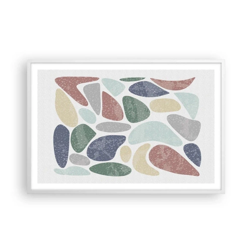 Poszter fekete keretben - Mozaik púderes színekből - 91x61 cm