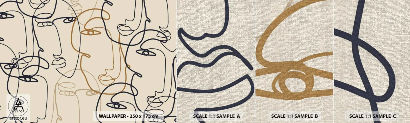 Fotótapéta Minta Premium Canvas - Többszörös portré  - Absztrakció, Arc, Grafika - 100x30 cm