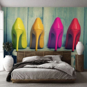Fotótapéta Premium Sand - Séta a szivárványon - Divat, Nő, Női cipő - 100x70 cm