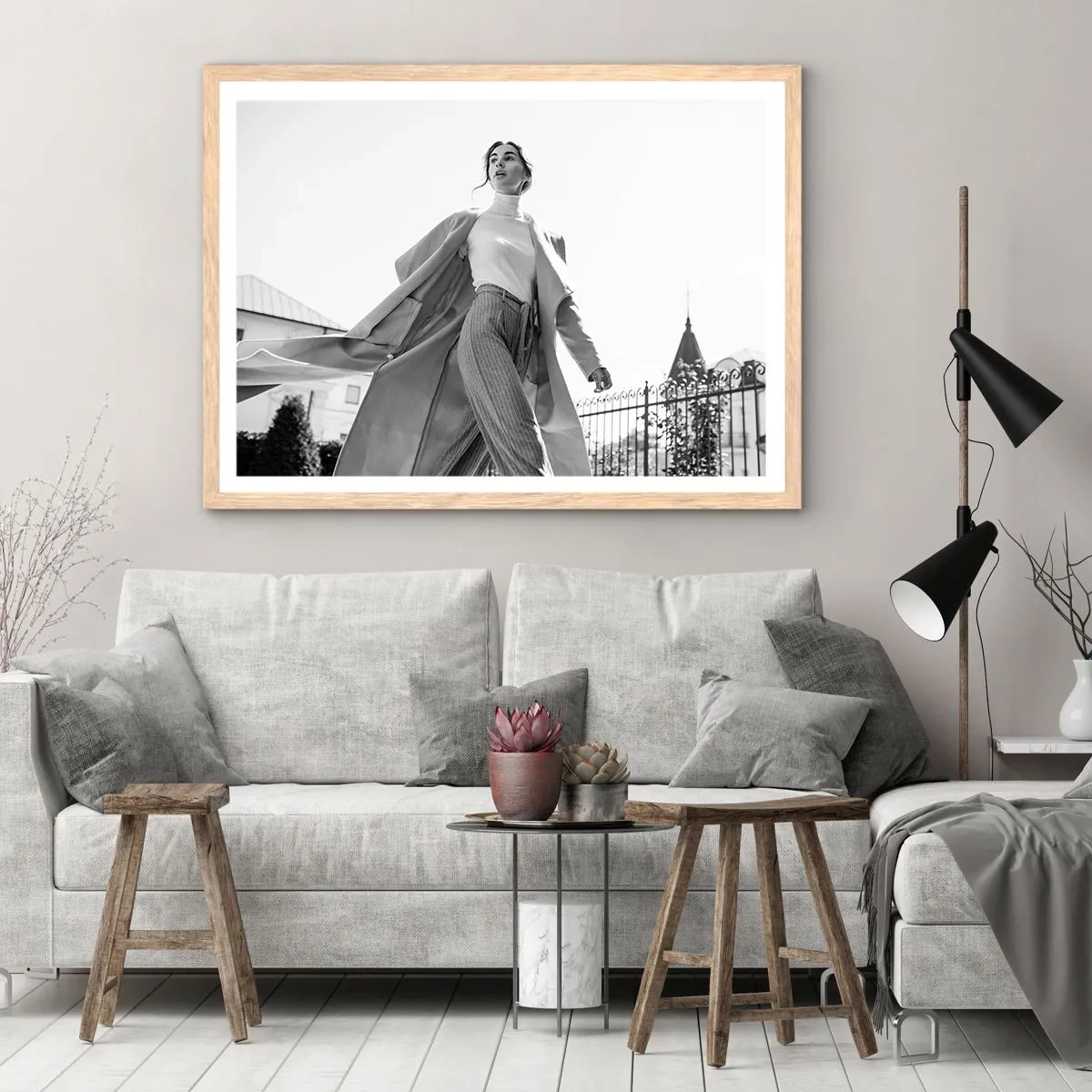 Poszter világos tölgy keretben - Velem jössz? - 91x61 cm