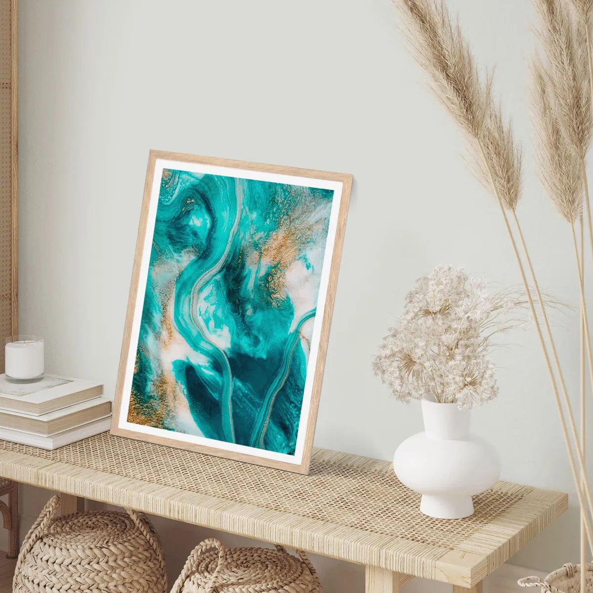 Poszter világos tölgy keretben - Az arany folyó - 50x70 cm