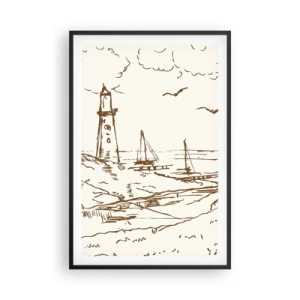 Poszter fehér keretben - A nyár emlékeinek vázlata - 61x91 cm