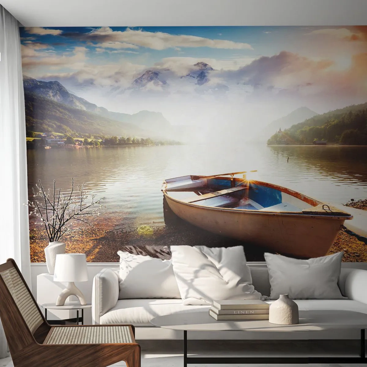 Fotótapéta Standard Eco - Nagy és tiszta víz felett - Tájkép, Tó, Hegyek - 500x350 cm