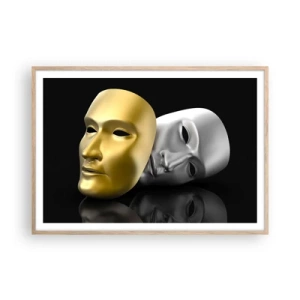 Poszter világos tölgy keretben - Az élet színház - 100x70 cm