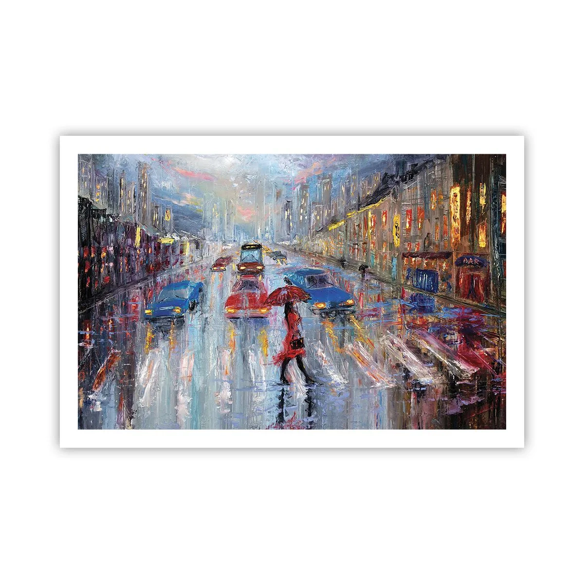 Poszter - Esős délután a városban - 91x61 cm