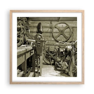 Poszter világos tölgy keretben - Władek bácsi fészerében - 50x50 cm