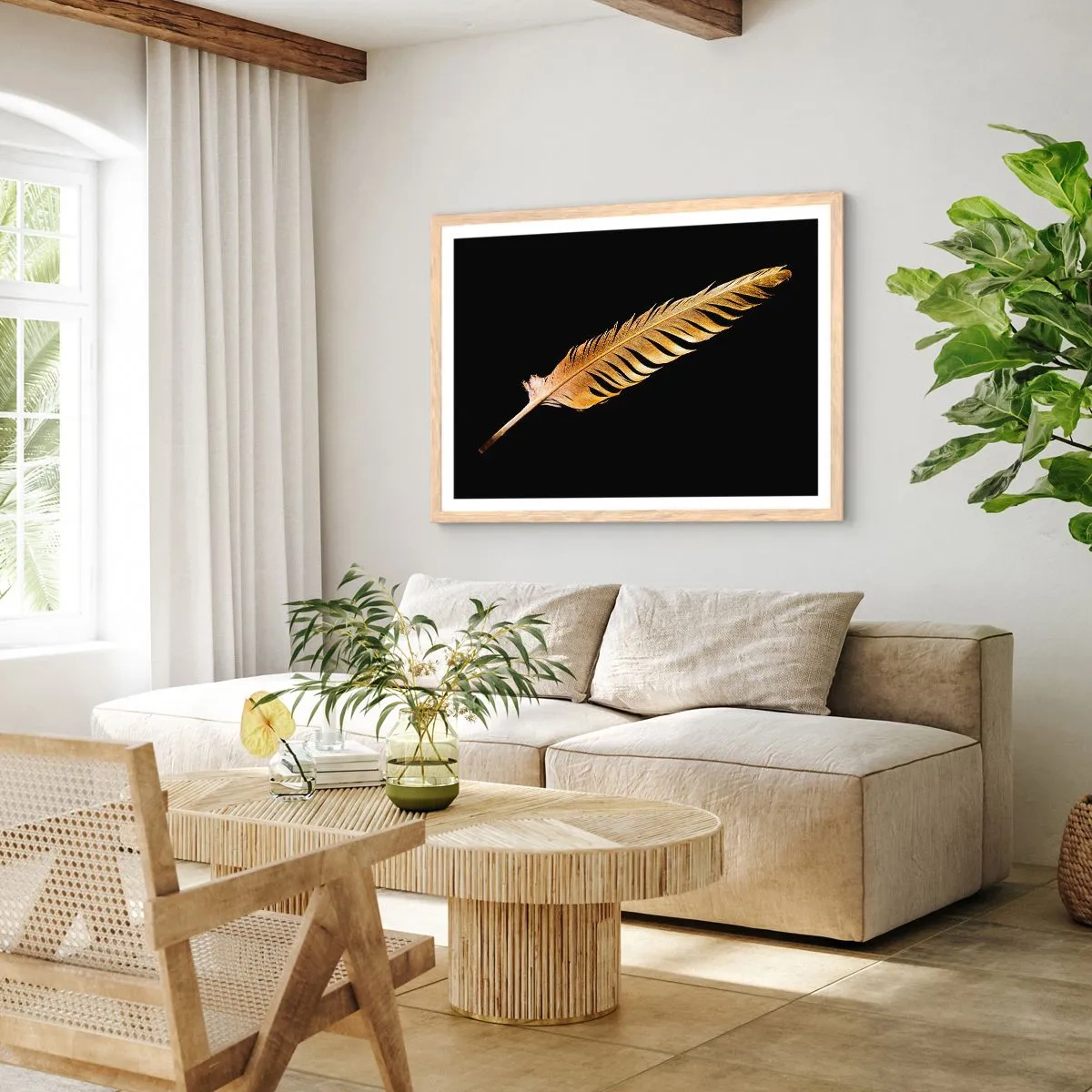 Poszter világos tölgy keretben - Tökéletes tollal ellátva - 50x40 cm