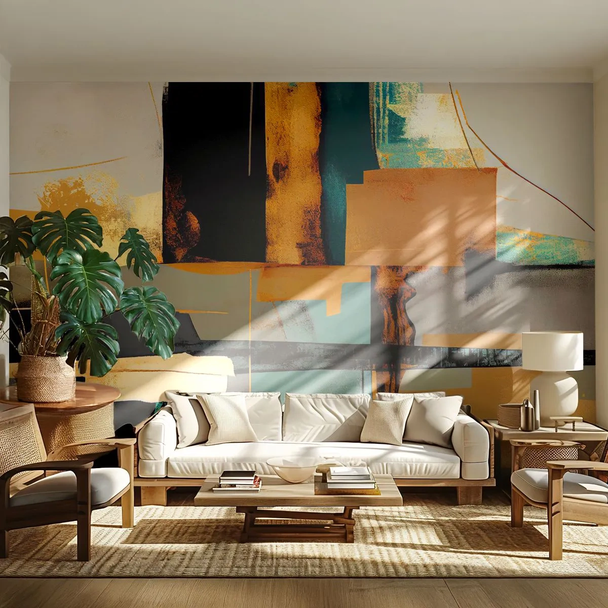 Öntapadós Fotótapéta Deluxe Sticker - Absztrakció - fény és árnyék - Absztrakció, Modern, Darab - 400x280 cm