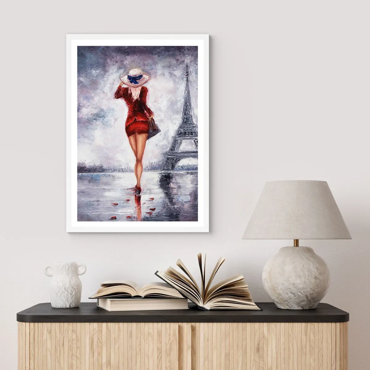 Poszter fekete keretben - Párizsi szimbólumok - 50x70 cm