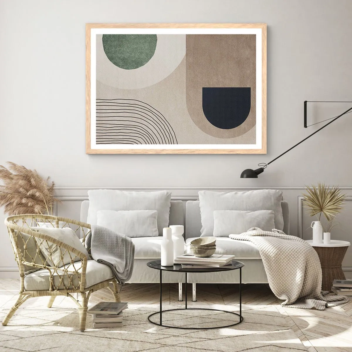 Poszter világos tölgy keretben - Egy ovális szelídsége - 100x70 cm