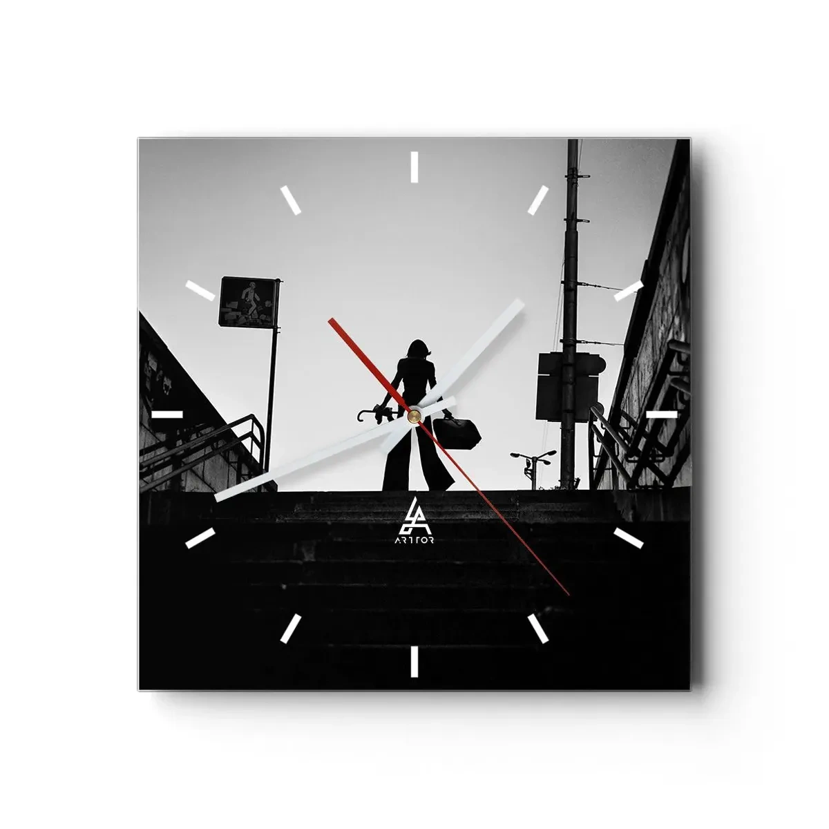 Falióra, Óra - Városi vándorlás - 40x40 cm