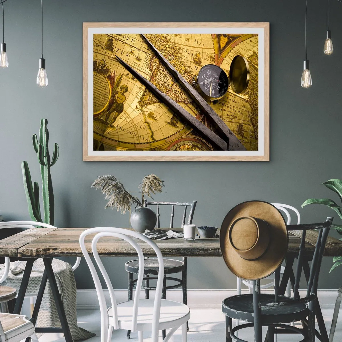 Poszter világos tölgy keretben - Hol vannak ezek a kincsek? - 91x61 cm