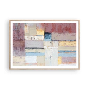 Poszter világos tölgy keretben - A geometria nyugalma - 100x70 cm