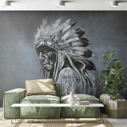 Öntapadós Fotótapéta Deluxe Sticker - Vissza a gyökerekhez - indián, Toll, Férfi - 400x280 cm