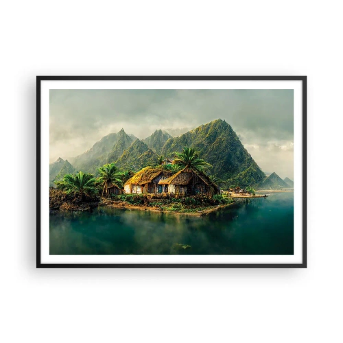 Poszter fehér keretben - Trópusi paradicsom - 100x70 cm