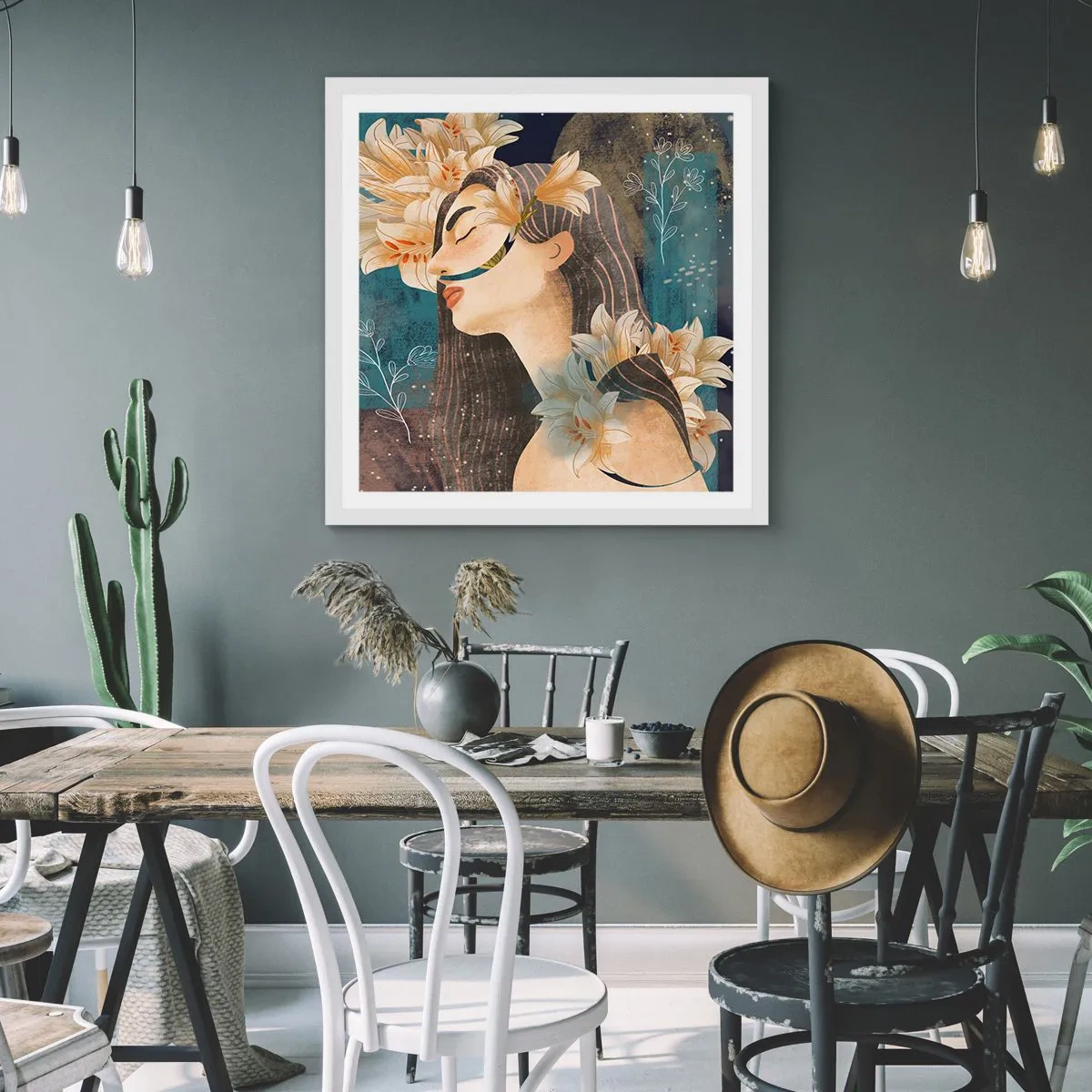 Poszter fekete keretben - Mese egy liliomos hercegnőről - 30x30 cm