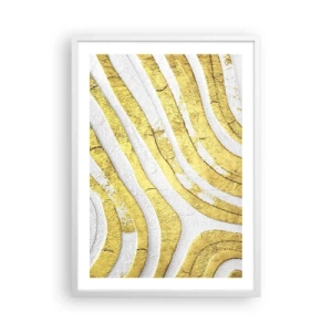 Poszter fekete keretben - Kompozíció fehér és arany színben - 50x70 cm