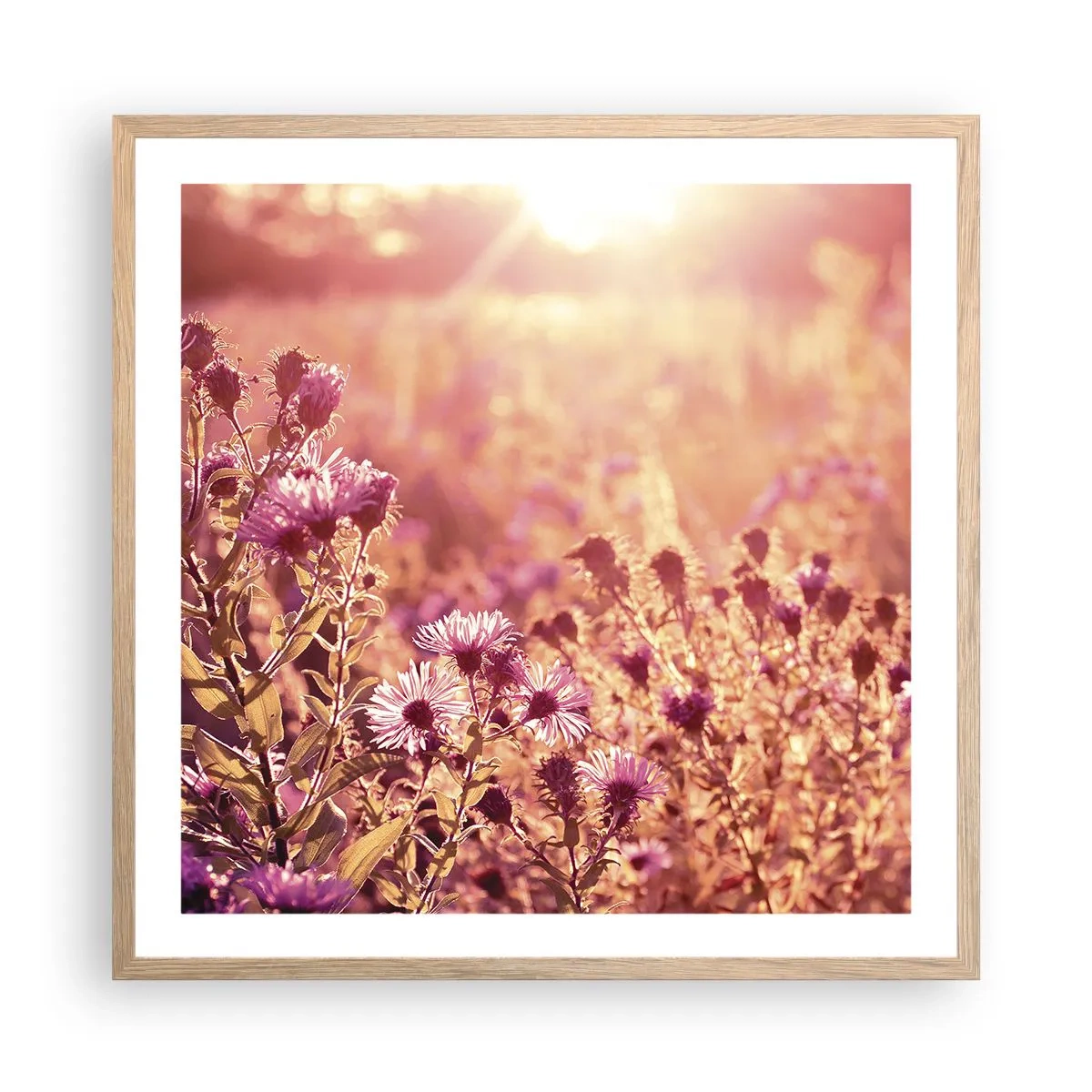 Poszter világos tölgy keretben - A nyár elmúlás előtt - 60x60 cm